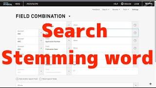 PatentScope / Search stemming word