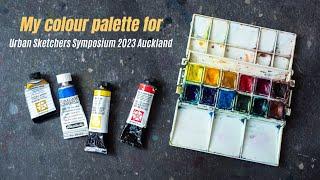 My watercolour palette for the USk Symposium Auckland trip