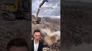 Rock Dropped for Major Sploosh | Man News (via permastoneinc) #splash #slomo #waitforend #excavator