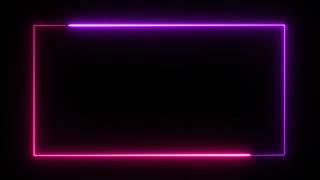 Glowing frame black screen | Neon light border | Frame template video background