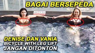 Maria Vania dan Denise Cadel Bicylce With Leg Lift