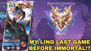 MY LING LAST GAME BEFORE THE SEASON END!! | LING FASTHAND GAMEPLAY BEFORE REACHING IMMORTAL RANK