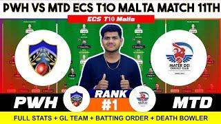 PWH vs MTD , PWH vs MTD  Prediction, Power Hitters vs Mater Dei 11TH ECS T10 Malta