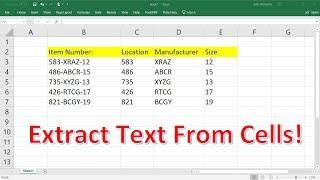 Left, Mid, Right, Len, Find, & Search Functions - Extract Text From Cells In Excel!