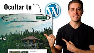 Cómo OCULTAR tu MENÚ en Wordpress ⏪