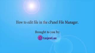 How to Edit file in the cPanel File Manager with tasjeel ae