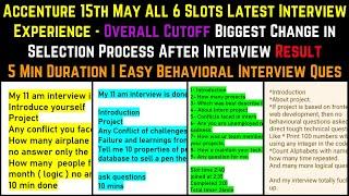 ACCENTURE 15 MAY 6 LATEST INTERVIEW EXPERIENCE BIGGEST CHANGE IN SELECTION PROCESS INTERVIEW CUT-OFF