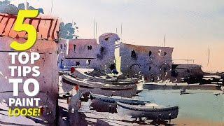 Watercolor Tutorial - How to paint in a loose style - my 5 Tips by Tim Wilmot #43