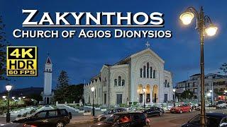 Church of Agios Dionysios , Zakynthos , Greece 4K 60fps HDR (UHD)  The best places  walking tour