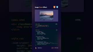 Image Hover Zoom Effect #csstricks #webdev #css3 #html #frontend