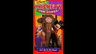 MICKEY'S FUN SONGS LET'S GO TO THE CIRCUS VHS 1994