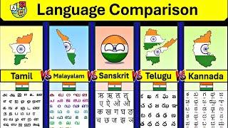 Tamil Vs Sanskrit Vs Malayalam Vs Telugu Vs Kannada Language Comparison | Indian language comparison