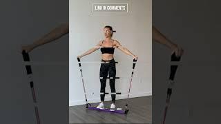 Full Body Workout With Portable Pilates Bar Kit with Resistance Bands