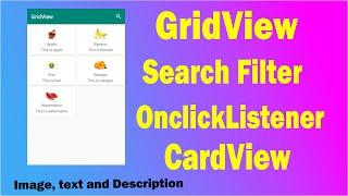 Android GridView With SearchView to Filter Items and OnItemClickListener