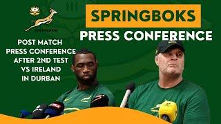 SPRINGBOKS: Rassie Erasmus & Siya Kolisi post match press conference after loss in Durban to Ireland