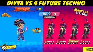 Divya Vs 4 Future Techno || Battle Stars Divya Gameplay || Battle Stars