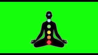 Meditation. The concept of balanced energy. Green screen, 4k video
