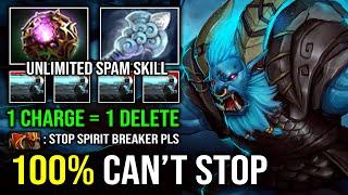 100% CAN'T STOP Wind Waker OC Unlimited Charge Spam with Perma Bash Offlane Spirit Breaker Dota 2