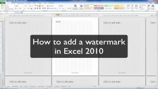 Excel Tip: How to insert a watermark in Excel 2010