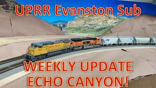 LAYOUT UPDATE - Scenery Begins at Echo Canyon - UPRR Evanston Sub Large HO Scale Model Train Layout