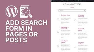 How To Add an Optimized WordPress Search Form In Pages or Posts For Beginners?