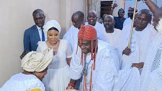 Ooni of Ife and the Delectable Queen Elizabeth at her Dad's 75th birthday party