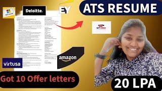 Best ATS Resume For freshers & Experienced||How to make best resume||100% shortlist||Job ready CV