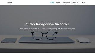 Sticky Navigation Bar On Scroll Using html css javascript | Fixed Nav Bar On Scroll