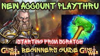 STARTING OVER FROM SCRATCH! New Account Playthrough Beginners Guide #1 | Gems of War Live 5/19/2024