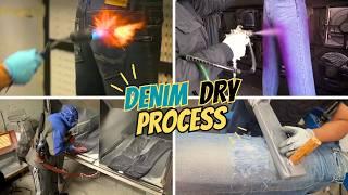 Denim Garment Dry Finishing Process -  whiskering, Hand Scraping, P.P. Spray, Ozone, Destruction