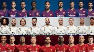 Barcelona 2019 vs Real Madrid 2019 vs Liverpool 2019 Comparison - Ronaldo Messi Neymar Benzema