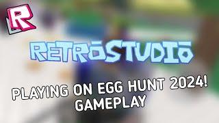 Playing the egg hunt 2024 (April Fools Event?) on Retrostudio | (Roblox)