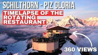 Schilthorn - Piz Gloria rotating restaurant - 360 view on timelapse