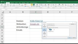 Excel: Hyperlink erstellen - Zellenbezüge, Email, Webseite, Datei [Formel, Verknüpfung, dynamisch]