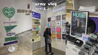 [army vlog | 아미로그] bts pop-up store, solo albums merch, pack orders with me, new keyboard