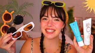 ASMR Getting You Ready For the Beach! ️️️ (skincare, makeup, wooden toys)