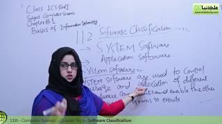 ICS Computer part 1, Software Classification - Ch 1 Basics of Information Technology - ICS Part 1