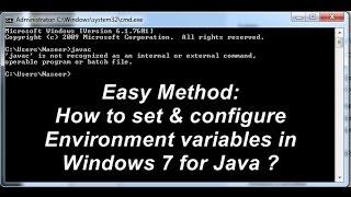 How  to Set Environment variables for Java in Windows 7 operating system