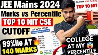  JEE Mains 2024: NTA Marks vs Percentile for JANUARY Attempt| TOP 10 NIT CSE CUTOFF 2024 #jee2024
