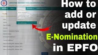 How to add or update nominee in EPF online(e-nomination) 2022 | pf account me nominee add kaise kare