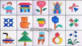 20 Pictures Drawing On Graph Paper (Easy)