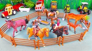 Small Horse World Farm Diorama With Animals Figurines | Horse Play Set