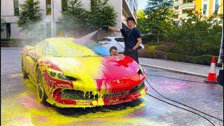 Man Deep Cleans a Luxury Car