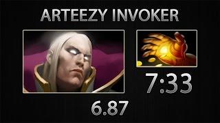 Dota 2 Invoker Fast Farm - Arteezy - Hand of Midas - 7:33 [6.87]