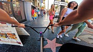 RIDING BMX AND EXPLORING AT THE HOLLYWOOD WALK OF FAME - POV