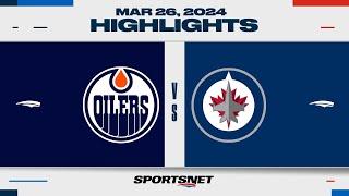 NHL Highlights | Oilers vs. Jets - March 26, 2024