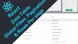 React DataTable Tutorial: Global Filter, Pagination and Rows per page selection