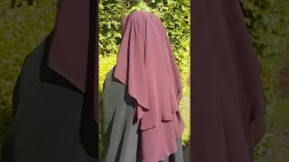 Muslima Niqabi Jilbabi Three Layer Niqab Burgundy Red Long with Nose String - ITADASHI 2018