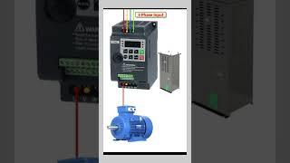 VFD- 3 Phase Variable frequency drive connected with motor and brake Resistor.