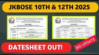 jkbose 10th & 12th datesheet out | jkbose date sheet 10th class 2025 | jkbose 12th datesheet 2025